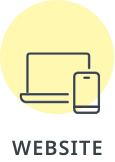 yellow circle with computer and phone icons